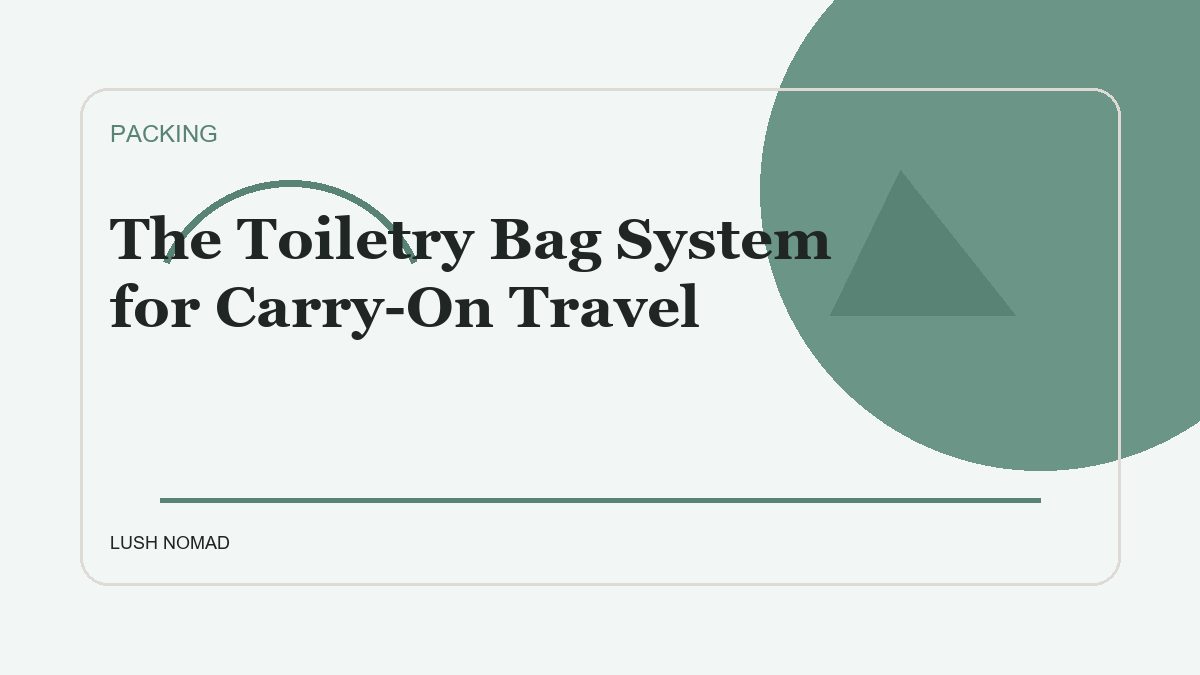 The Toiletry Bag System for Carry-On Travel