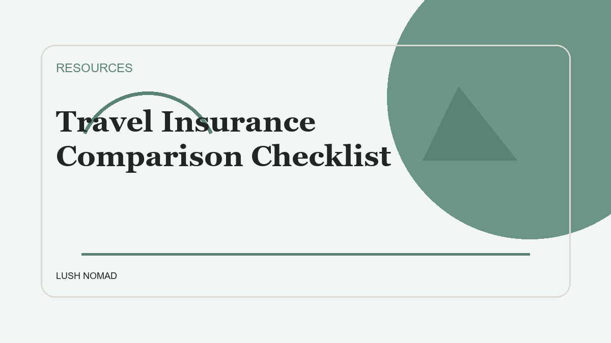 Travel Insurance Comparison Checklist