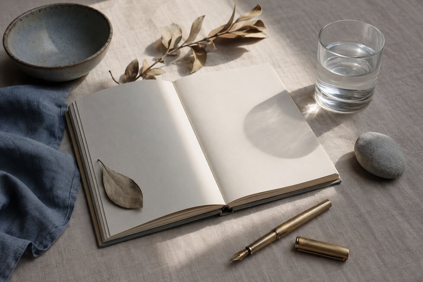 Blank journal ready for self-reflection prompts