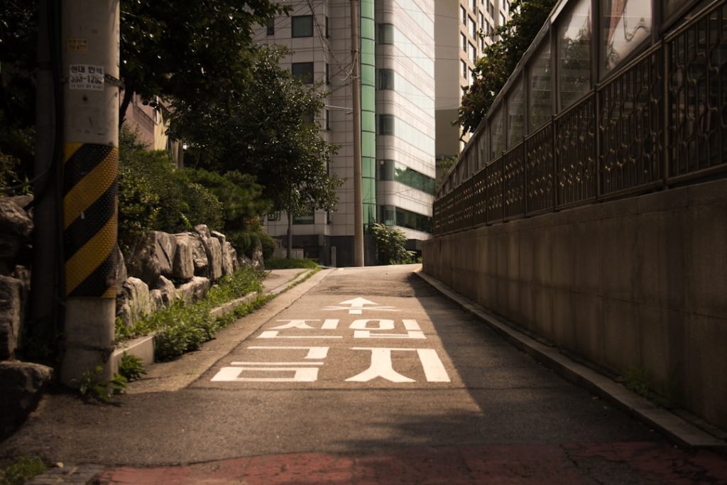 Atmospheric street scene in Seoul