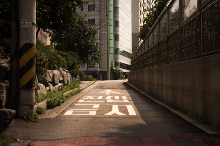 Atmospheric street scene in Seoul