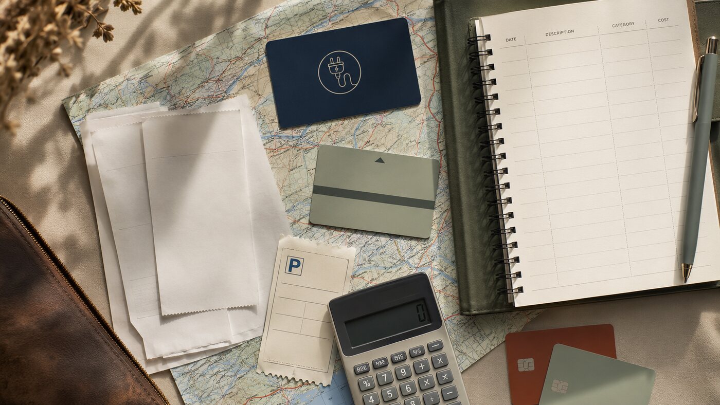 Road trip cost tracker with fuel, charging, parking and payment items