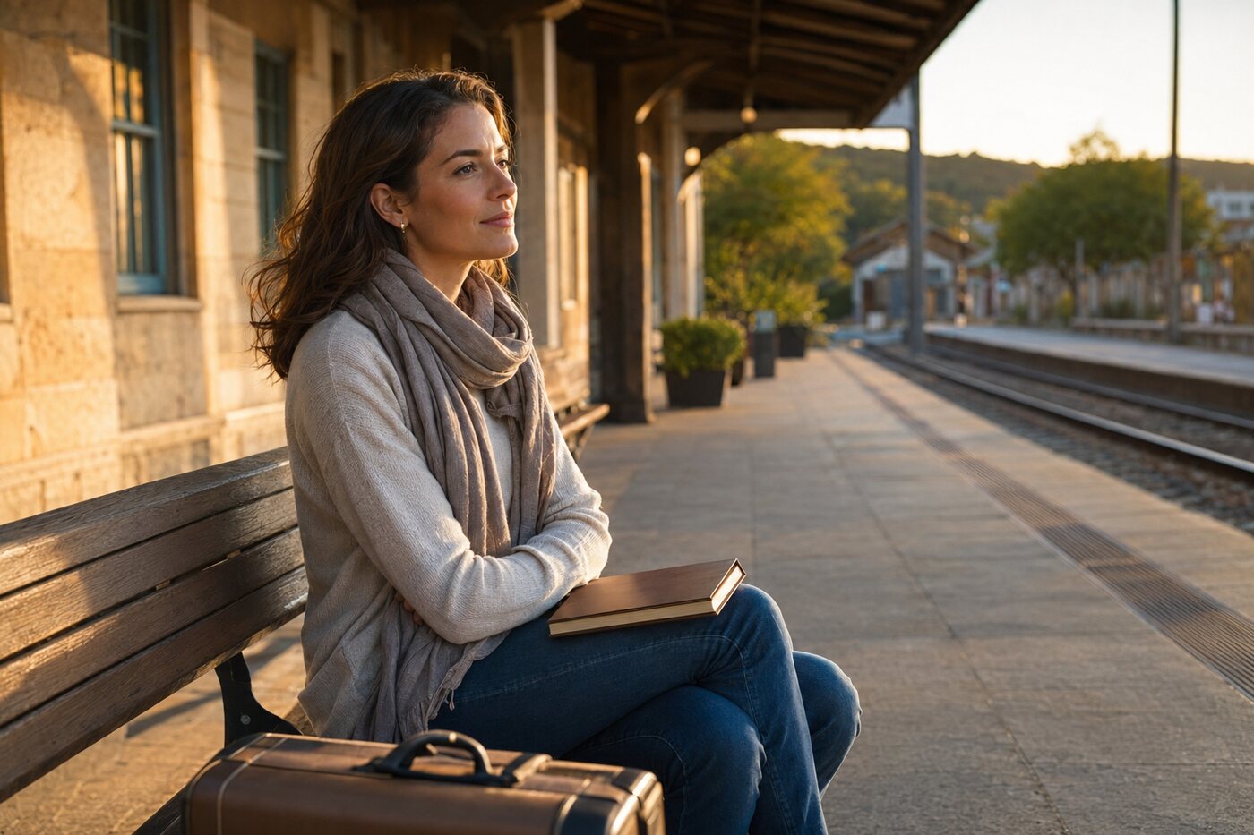 Woman maintaining self-esteem after a travel setback