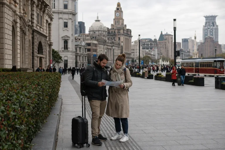 Travelers deciding where to stay in Shanghai near the historic central waterfront