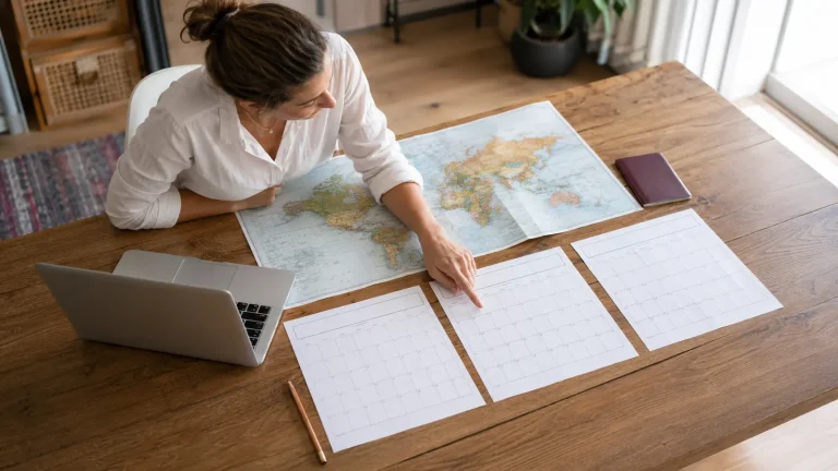 Traveler comparing flight dates months before an upcoming trip