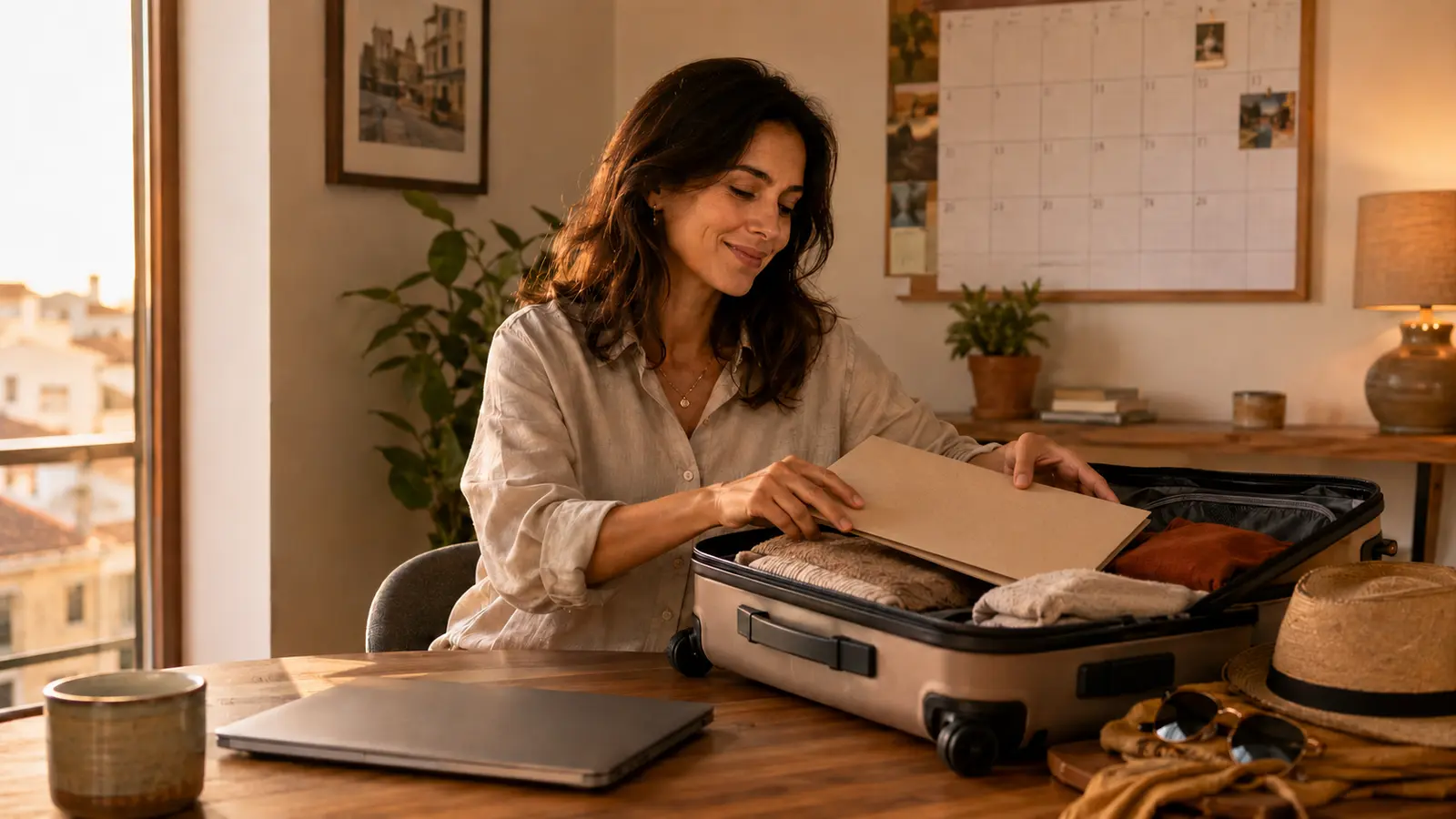Traveler booking a suitable flight after comparing price and schedule