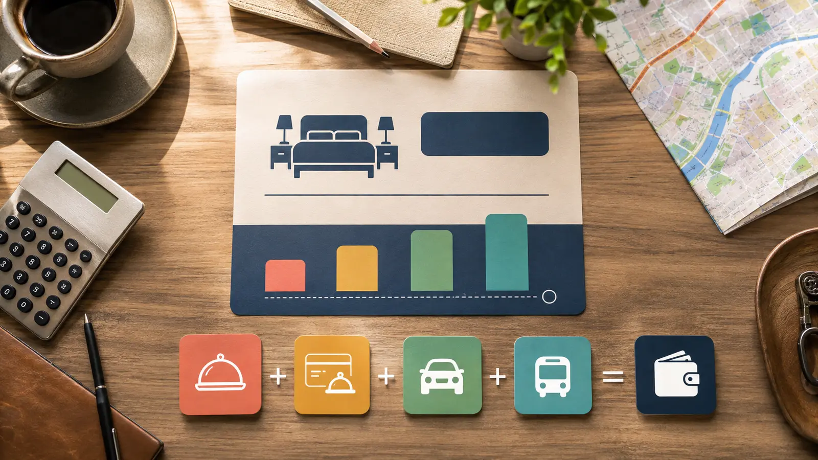 Hotel room total compared with fees breakfast parking and transport