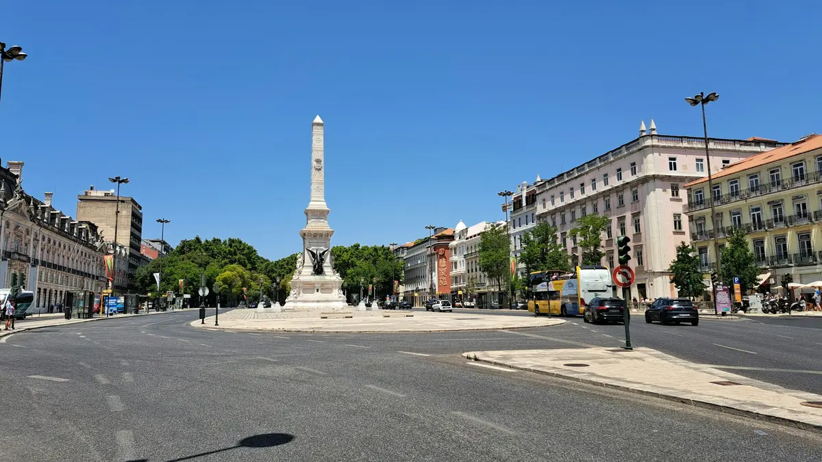 Restauradores Square at the lower end of Avenida da Liberdade in Lisbon