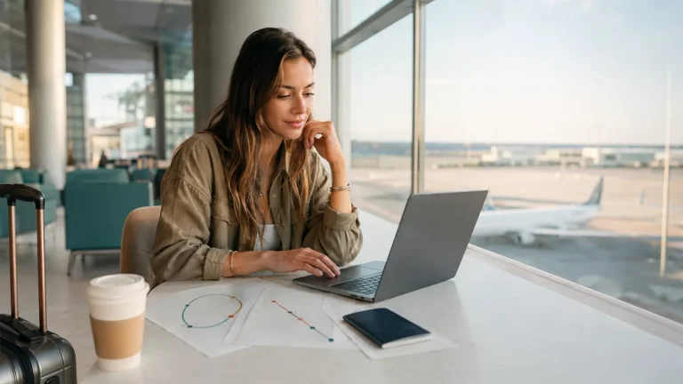 Traveler comparing one-way and round-trip flight options