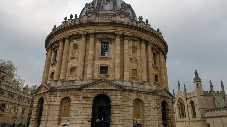 Radcliffe Camera and surrounding historic stone buildings in Oxford
