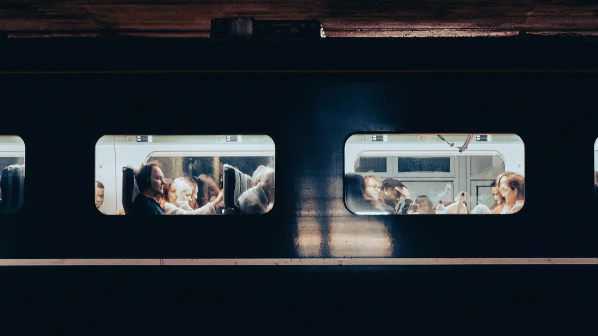 Passengers seated aboard a train at Oxford Station